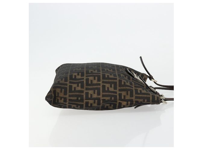 FENDI Zucca Canvas Tote Bag Schwarz Braun Auth 176230 - Ansicht 3