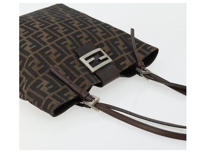 FENDI Zucca Canvas Tote Bag Schwarz Braun Auth 176230 - Ansicht 6
