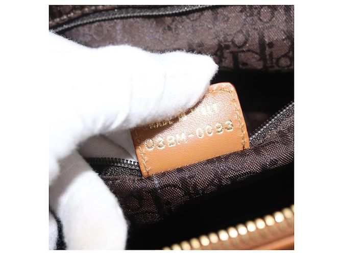 Borsa a mano in pelle marrone e oro Christian Dior Street Chic Auth ep14353A D'oro - vista 12