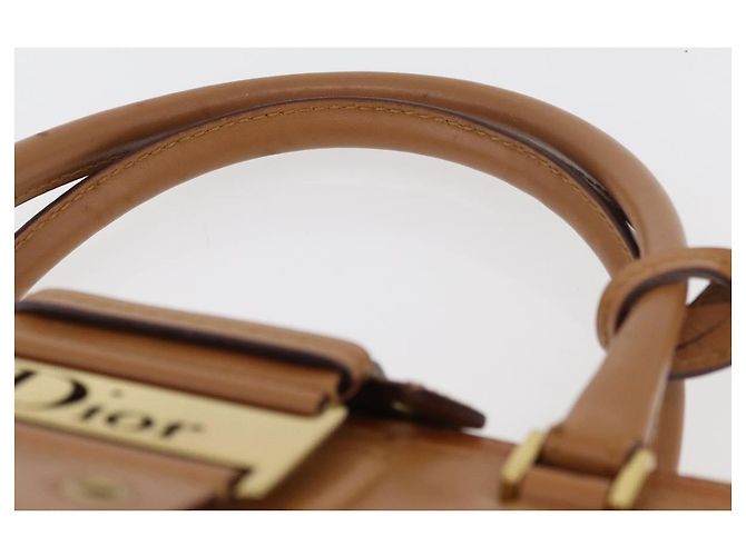 Borsa a mano in pelle marrone e oro Christian Dior Street Chic Auth ep14353A D'oro - vista 14