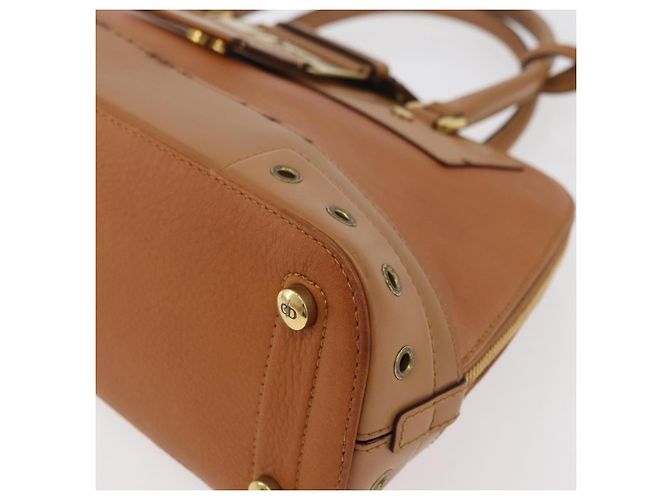 Borsa a mano in pelle marrone e oro Christian Dior Street Chic Auth ep14353A D'oro - vista 15