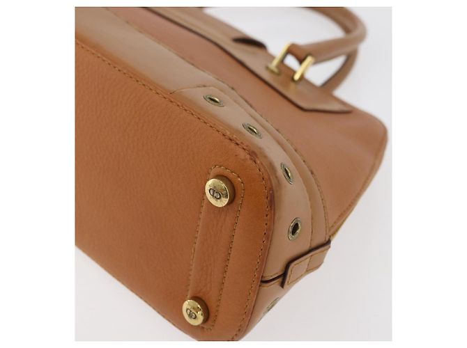 Borsa a mano in pelle marrone e oro Christian Dior Street Chic Auth ep14353A D'oro - vista 17