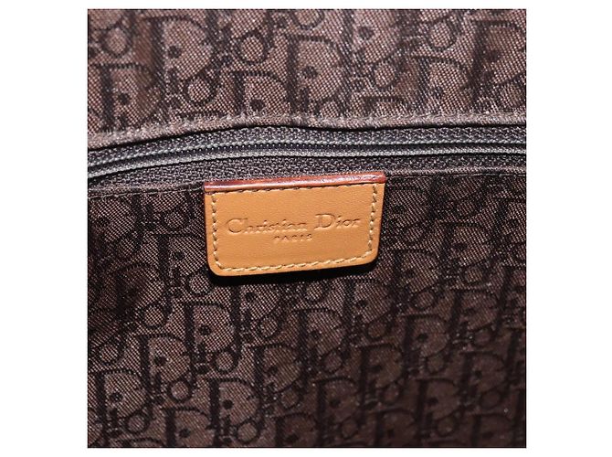 Borsa a mano in pelle marrone e oro Christian Dior Street Chic Auth ep14353A D'oro - vista 19