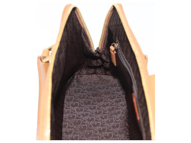 Borsa a mano in pelle marrone e oro Christian Dior Street Chic Auth ep14353A D'oro - vista 21