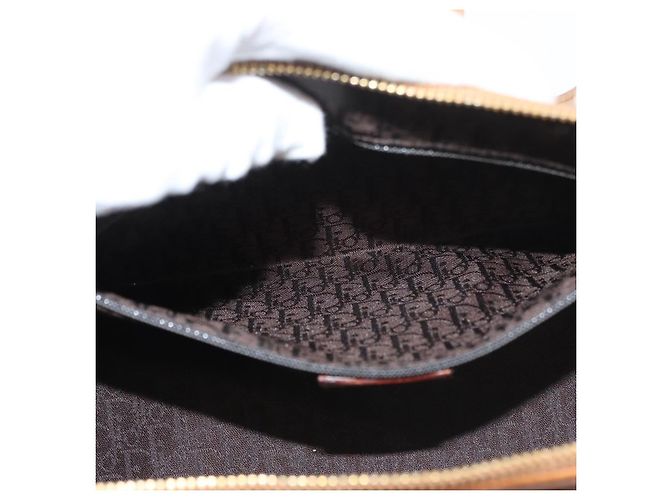 Borsa a mano in pelle marrone e oro Christian Dior Street Chic Auth ep14353A D'oro - vista 23