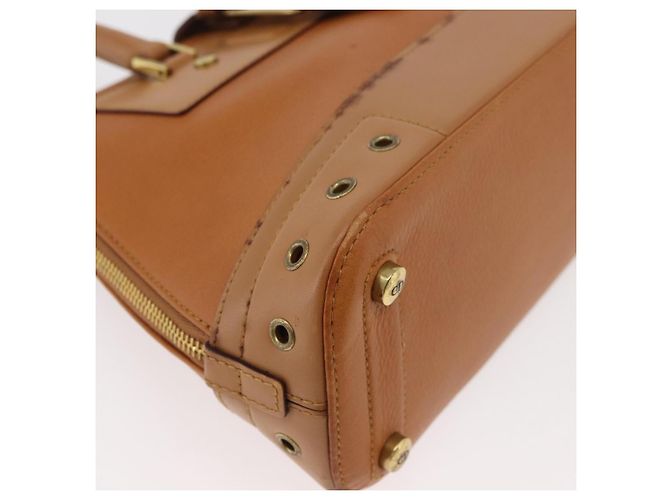 Borsa a mano in pelle marrone e oro Christian Dior Street Chic Auth ep14353A D'oro - vista 8