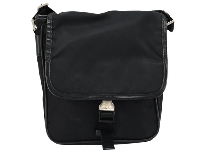 PRADA Schultertasche Nylon Schwarz Silber Authentisch bs34673 - Ansicht 13