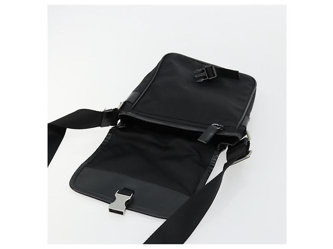 PRADA Schultertasche Nylon Schwarz Silber Authentisch bs34673 - Ansicht 17