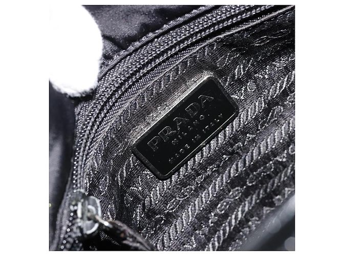 PRADA Schultertasche Nylon Schwarz Silber Authentisch bs34673 - Ansicht 18