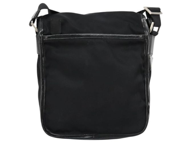 PRADA Schultertasche Nylon Schwarz Silber Authentisch bs34673 - Ansicht 2