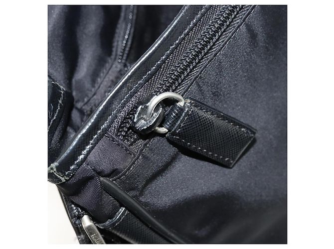 PRADA Schultertasche Nylon Schwarz Silber Authentisch bs34673 - Ansicht 23