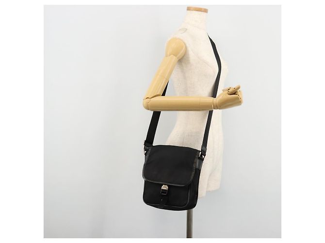 PRADA Schultertasche Nylon Schwarz Silber Authentisch bs34673 - Ansicht 25