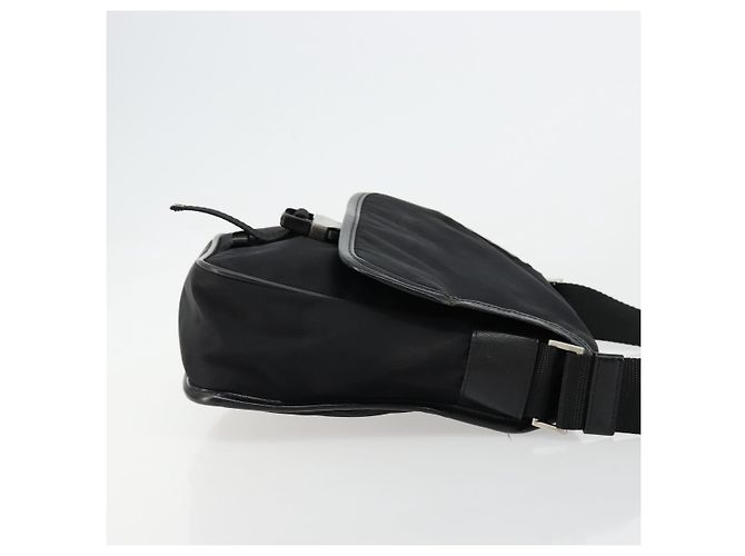 PRADA Schultertasche Nylon Schwarz Silber Authentisch bs34673 - Ansicht 3