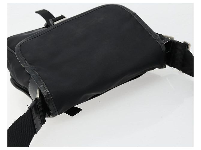 PRADA Schultertasche Nylon Schwarz Silber Authentisch bs34673 - Ansicht 6