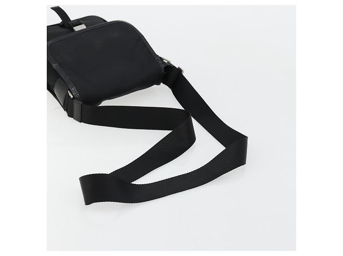 PRADA Schultertasche Nylon Schwarz Silber Authentisch bs34673 - Ansicht 7