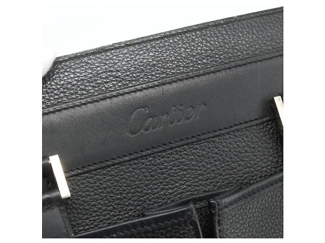 Cartier Borsa Tote in pelle nera e oro Auth bs34621 Nero D'oro - vista 10