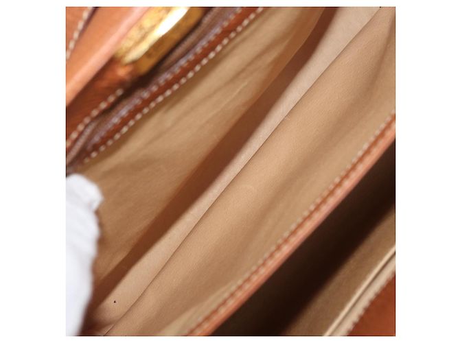 LOEWE Borsa a Mano in Pelle 2 in 1 Marrone Oro Auth ep14461 D'oro - vista 12