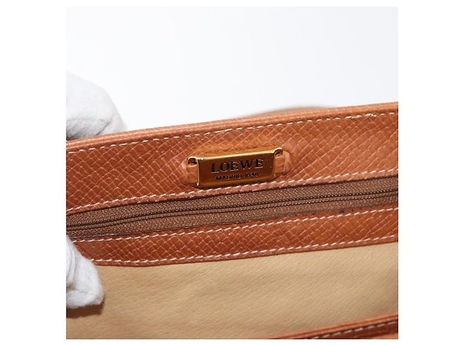 LOEWE Borsa a Mano in Pelle 2 in 1 Marrone Oro Auth ep14461 D'oro - vista 19