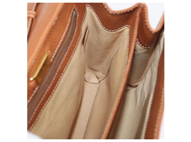 LOEWE Borsa a Mano in Pelle 2 in 1 Marrone Oro Auth ep14461 D'oro - vista 20