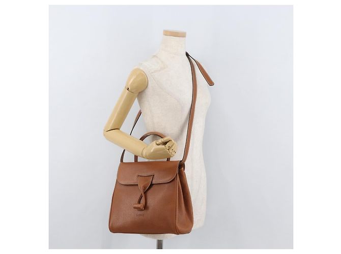 LOEWE Borsa a Mano in Pelle 2 in 1 Marrone Oro Auth ep14461 D'oro - vista 27