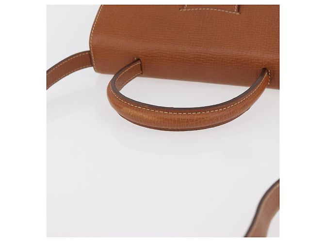 LOEWE Borsa a Mano in Pelle 2 in 1 Marrone Oro Auth ep14461 D'oro - vista 7