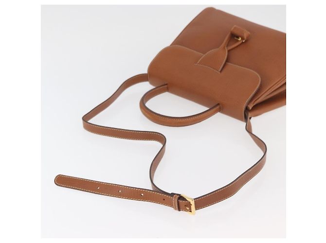 LOEWE Borsa a Mano in Pelle 2 in 1 Marrone Oro Auth ep14461 D'oro - vista 8
