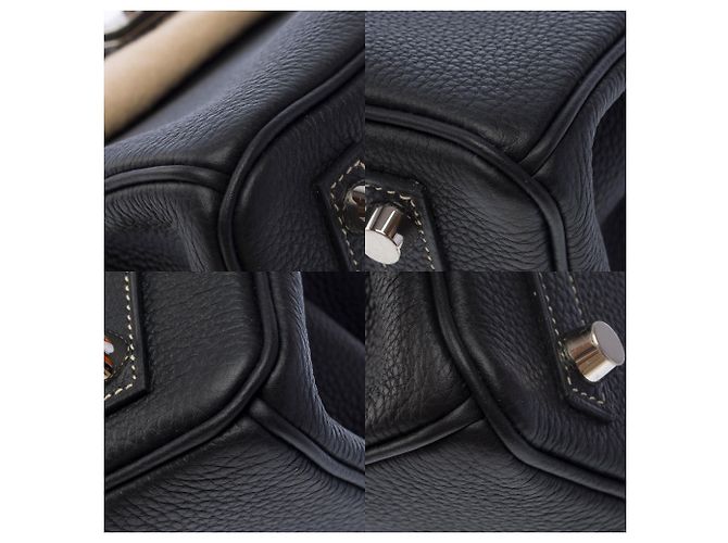 Hermès Borsa HERMES Birkin 25 in Pelle Nera - 103470 Nero - vista 12