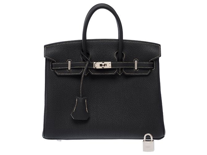 Hermès Borsa HERMES Birkin 25 in Pelle Nera - 103470 Nero - vista 3