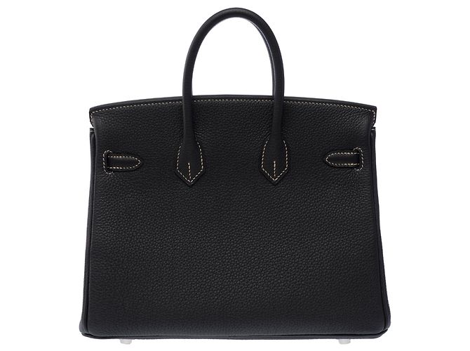 Hermès Borsa HERMES Birkin 25 in Pelle Nera - 103470 Nero - vista 4