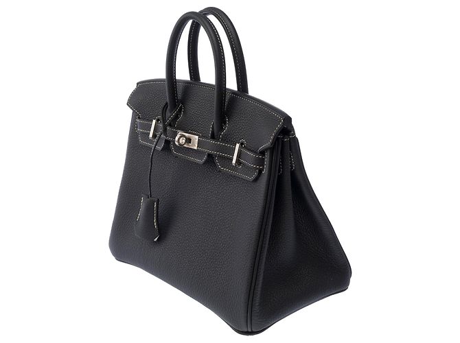 Hermès Borsa HERMES Birkin 25 in Pelle Nera - 103470 Nero - vista 5
