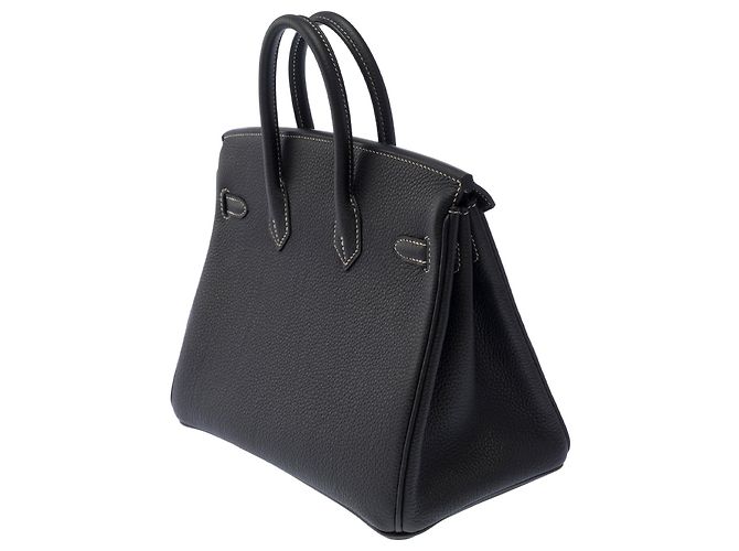 Hermès Borsa HERMES Birkin 25 in Pelle Nera - 103470 Nero - vista 6