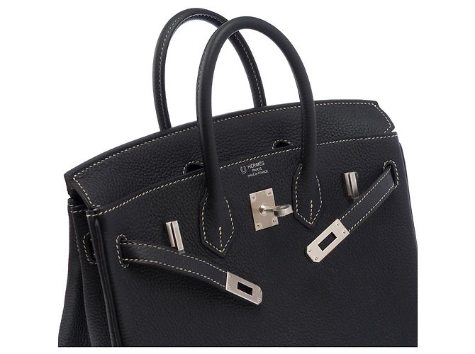 Hermès Borsa HERMES Birkin 25 in Pelle Nera - 103470 Nero - vista 7