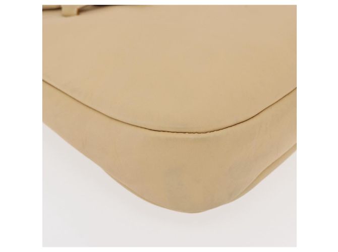 Borsa a Spalla Gancini in Pelle Beige Argento Auth 175046 di Salvatore Ferragamo - vista 14