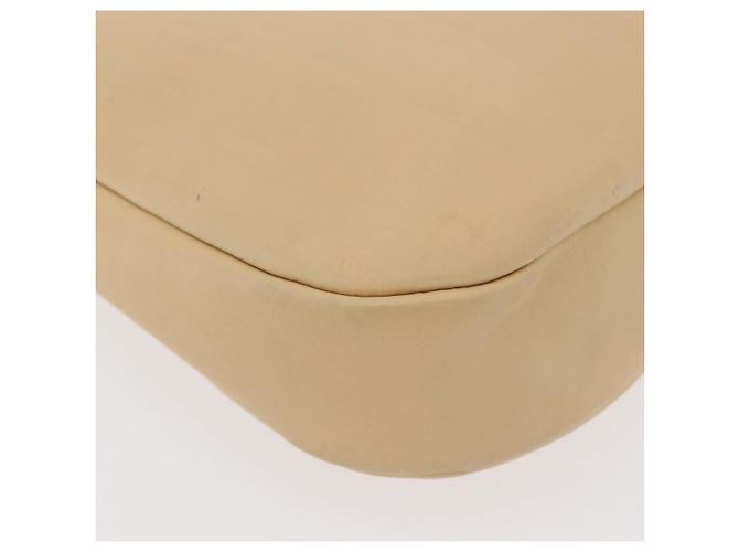 Borsa a Spalla Gancini in Pelle Beige Argento Auth 175046 di Salvatore Ferragamo - vista 16