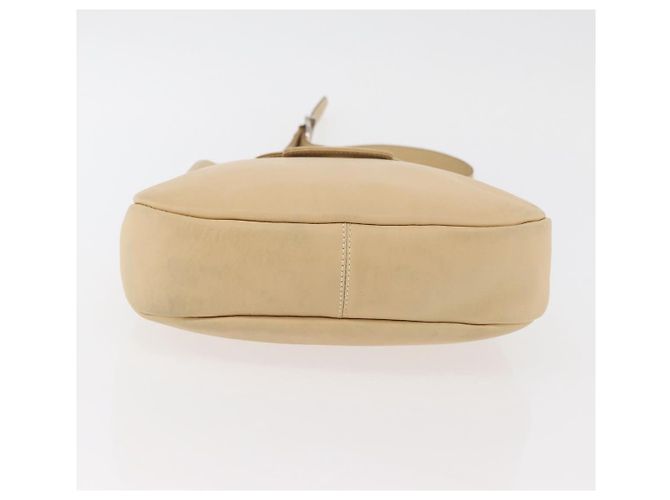 Borsa a Spalla Gancini in Pelle Beige Argento Auth 175046 di Salvatore Ferragamo - vista 5
