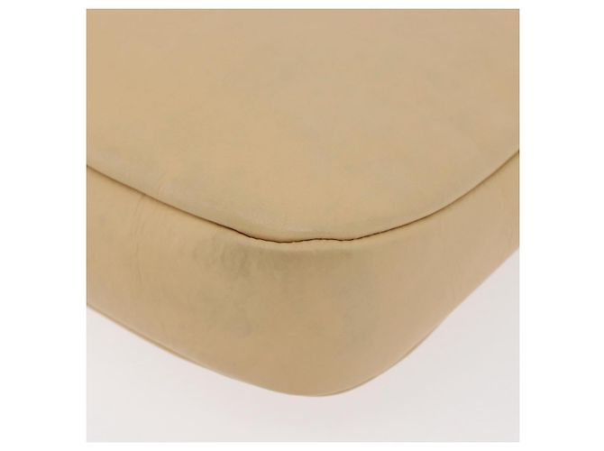 Borsa a Spalla Gancini in Pelle Beige Argento Auth 175046 di Salvatore Ferragamo - vista 9