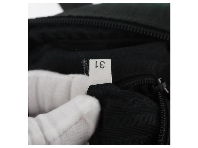 PRADA Borsa a mano in nylon khaki argento autentica am11358A Cachi - vista 12
