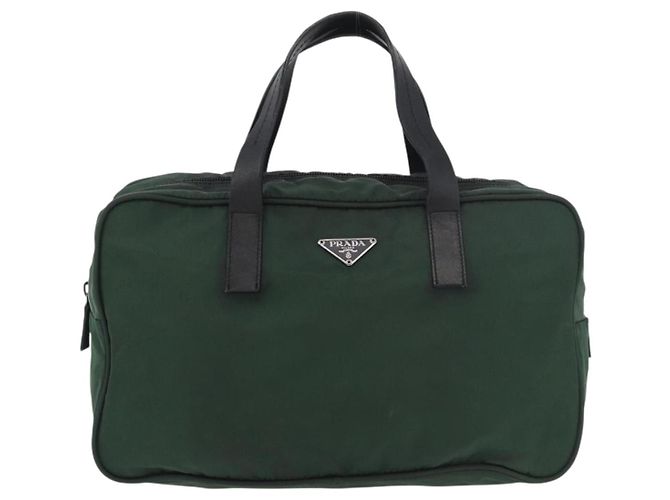 PRADA Borsa a mano in nylon khaki argento autentica am11358A Cachi - vista 13