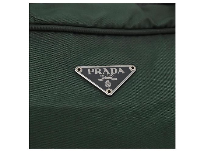 PRADA Borsa a mano in nylon khaki argento autentica am11358A Cachi - vista 17