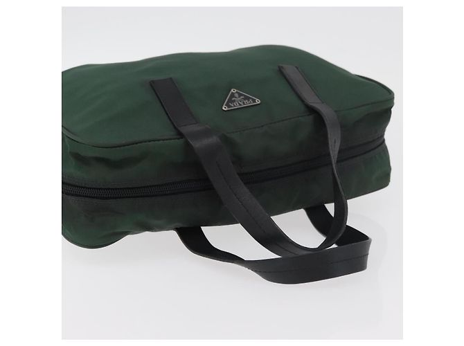 PRADA Borsa a mano in nylon khaki argento autentica am11358A Cachi - vista 6
