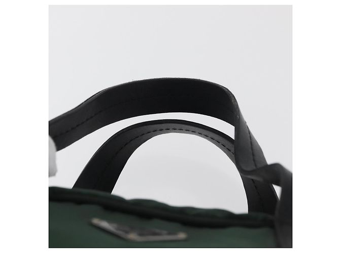 PRADA Borsa a mano in nylon khaki argento autentica am11358A Cachi - vista 8