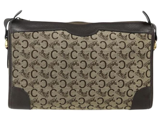Céline Borsa a Spalla Celine C Sulky in Tela Beige Oro Auth 176618 D'oro - vista 13