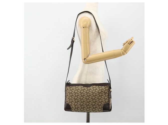 Céline Borsa a Spalla Celine C Sulky in Tela Beige Oro Auth 176618 D'oro - vista 21