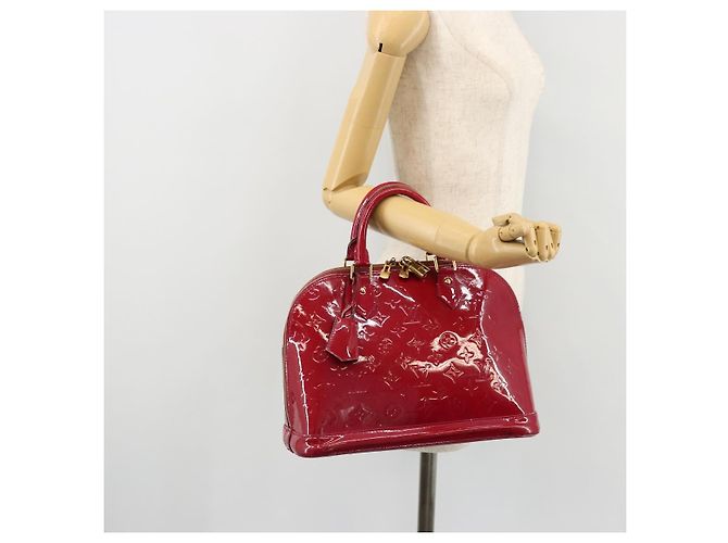 LOUIS VUITTON Borsa a Mano Alma PM Monogram Vernis Rosa Andian M91770 Auth BA12324 - vista 24