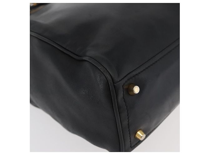 Prada Borsa Tote in Pelle Nera e Oro Auth 176925A Nero D'oro - vista 10
