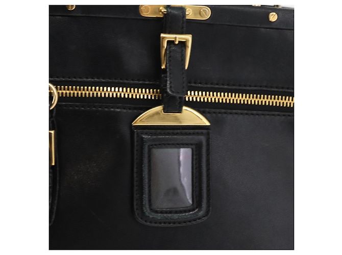 Prada Borsa Tote in Pelle Nera e Oro Auth 176925A Nero D'oro - vista 17