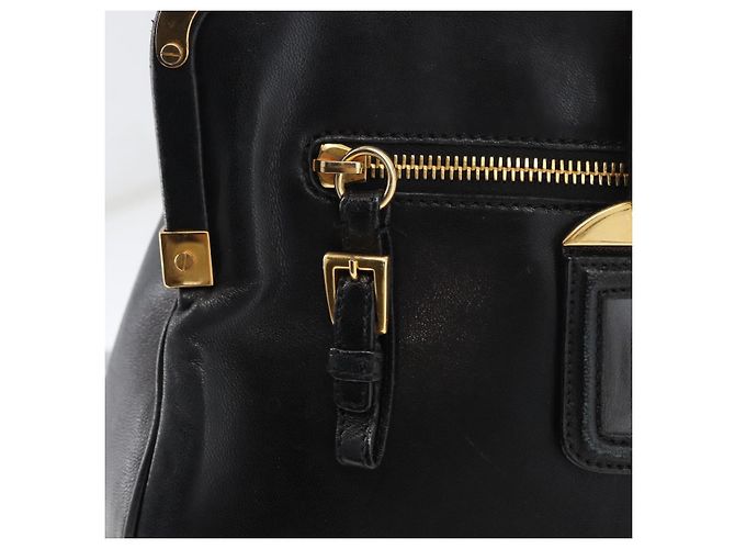 Prada Borsa Tote in Pelle Nera e Oro Auth 176925A Nero D'oro - vista 18