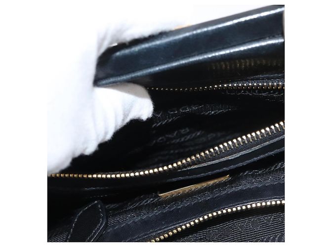 Prada Borsa Tote in Pelle Nera e Oro Auth 176925A Nero D'oro - vista 25