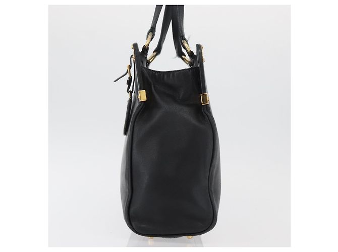 Prada Borsa Tote in Pelle Nera e Oro Auth 176925A Nero D'oro - vista 3