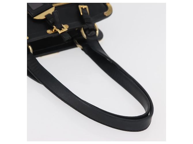 Prada Borsa Tote in Pelle Nera e Oro Auth 176925A Nero D'oro - vista 8
